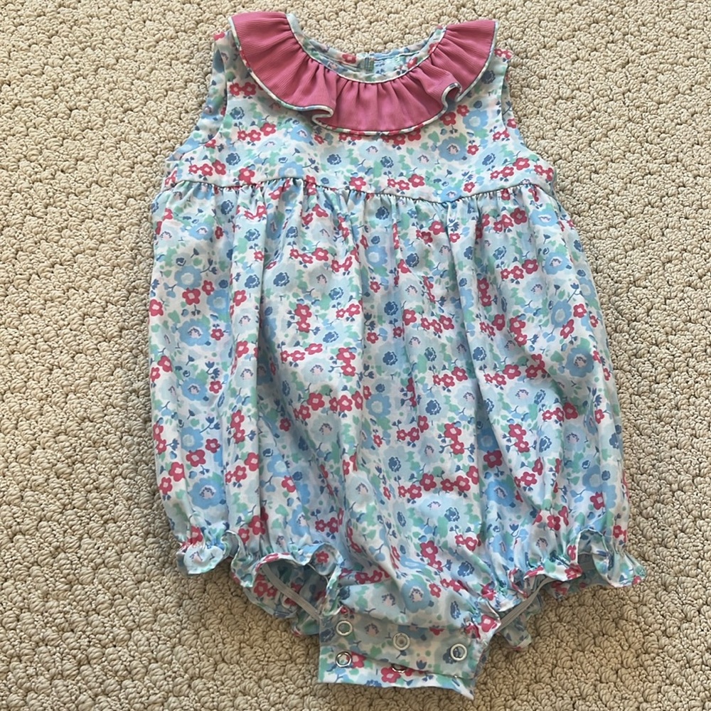 24m Zuccini Kids Blue/Pink/White Floral bubble